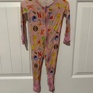 Little Sleepies Pink Alphabet Footies Pajamas